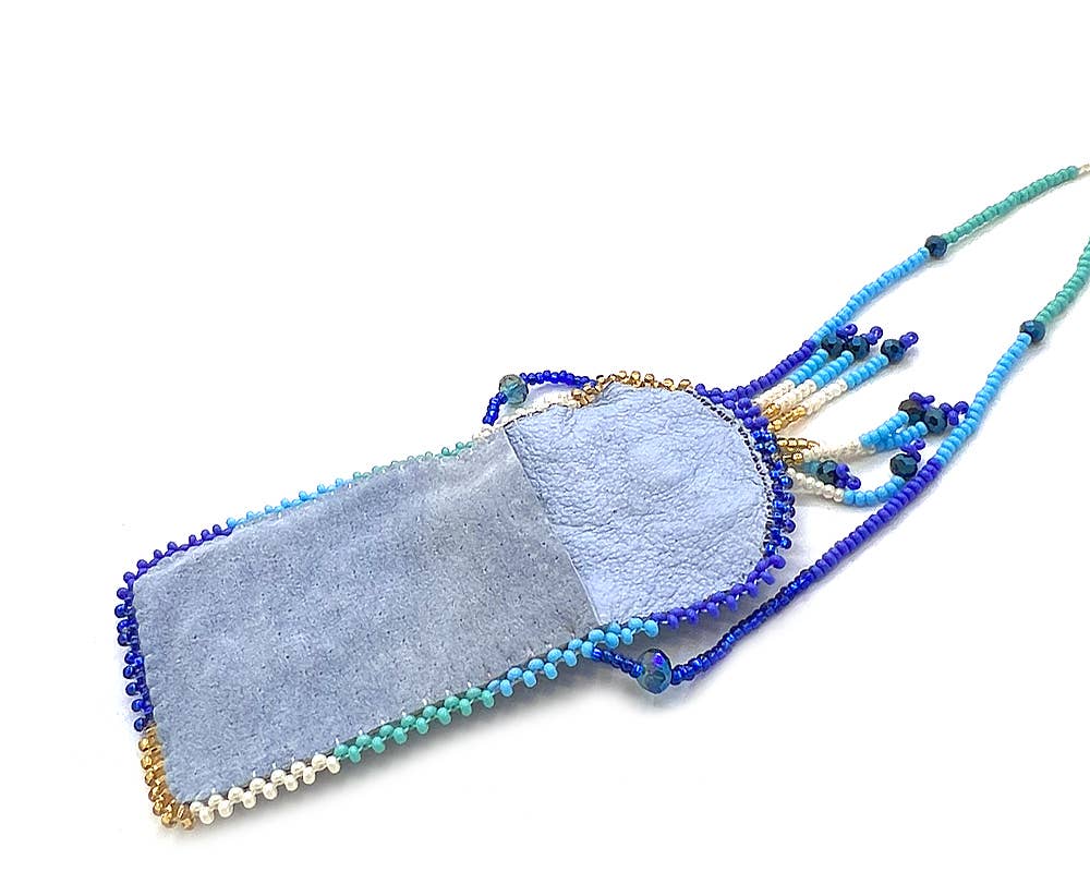 Pichincha - Vente Sac à bandoulière – femme - Pochette à médicaments avec franges et perles en daim3