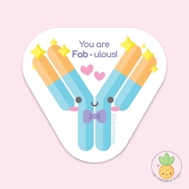Tiny Pineapple Studio - Vente Autocollant - Autocollant en vinyle à base d'anticorps : « You Are Fab-Uulous ! » Petit ananas S