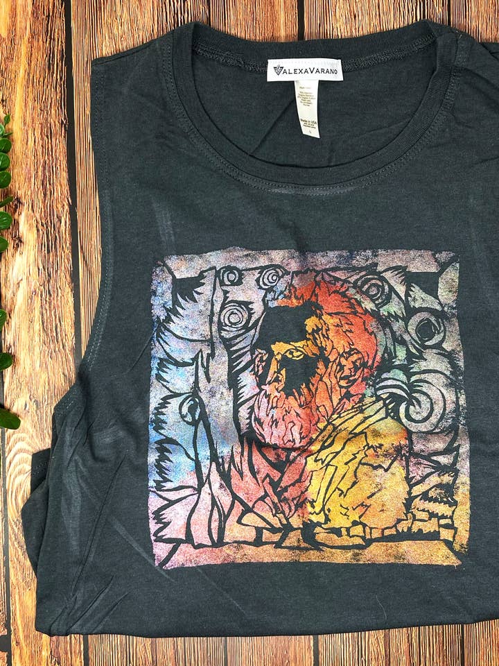Van Gogh Hand Painted Women's Muscle Tank for wholesale by Third Wolf Designs