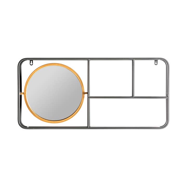 Varese Mirror, Iron, Grey/Gold, 74X12X35Cm for wholesale by Kodu