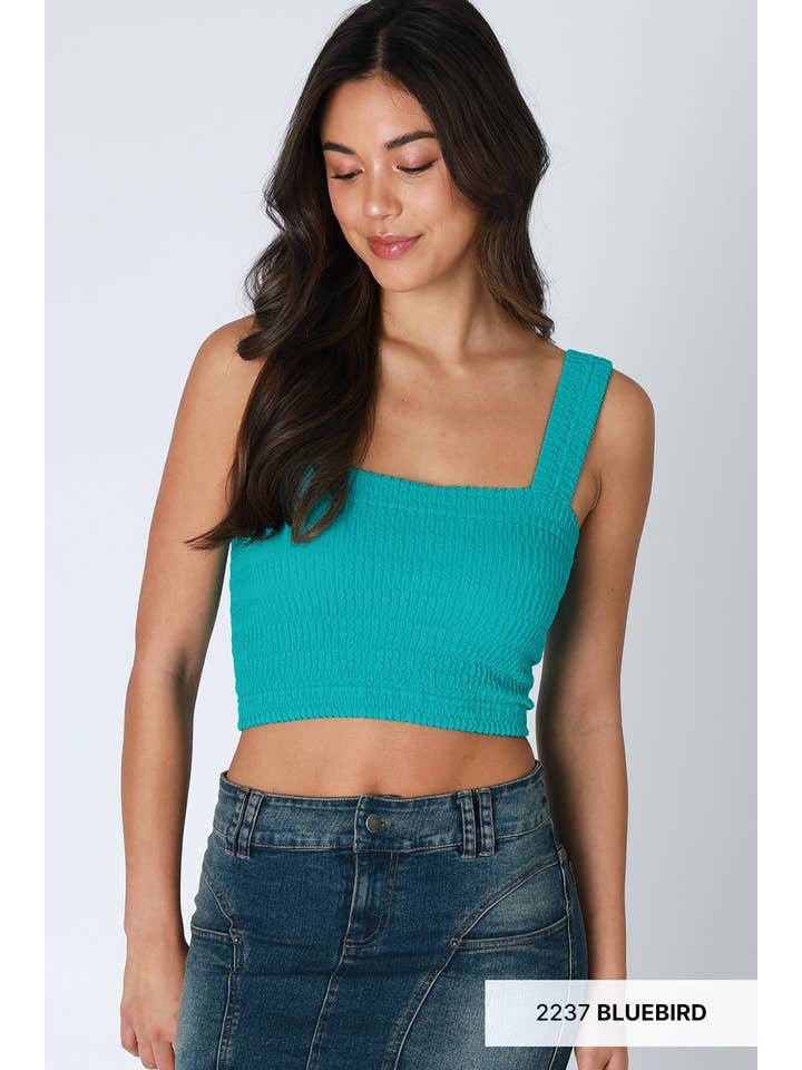 NIKIBIKI - Wholesale Knit Top - Women's - NS8255 - Shirred Square Neck Crop Top12