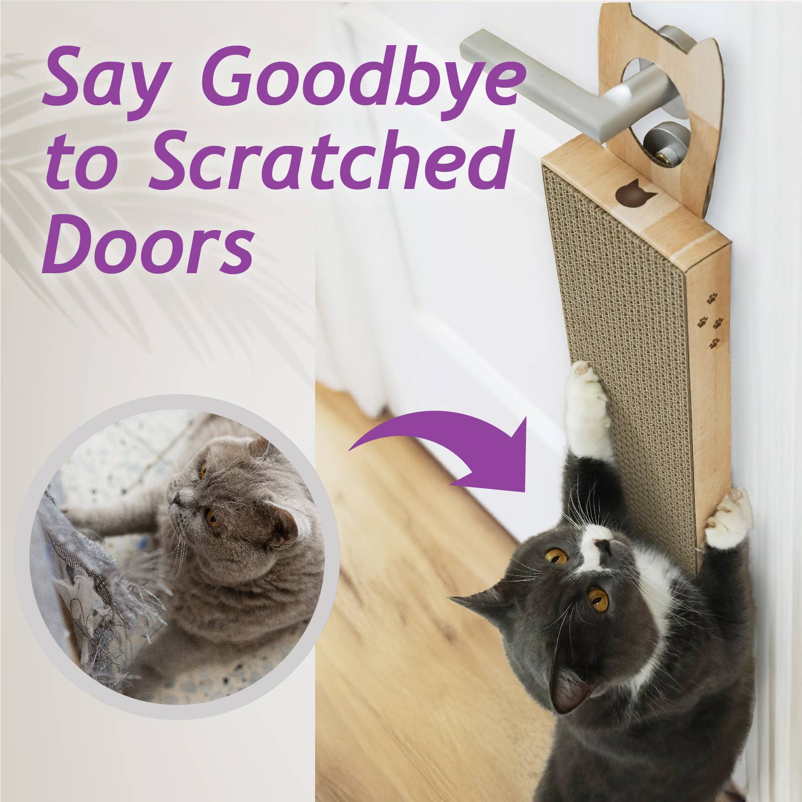 MOON-X USA, INC. - Wholesale Pet Scratcher - Cat - Hang & Scratch Doorknob Scratcher (Oak)2