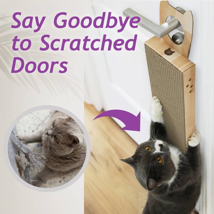 MOON-X USA, INC. - Wholesale Pet Scratcher - Cat - Hang & Scratch Doorknob Scratcher (Oak)2