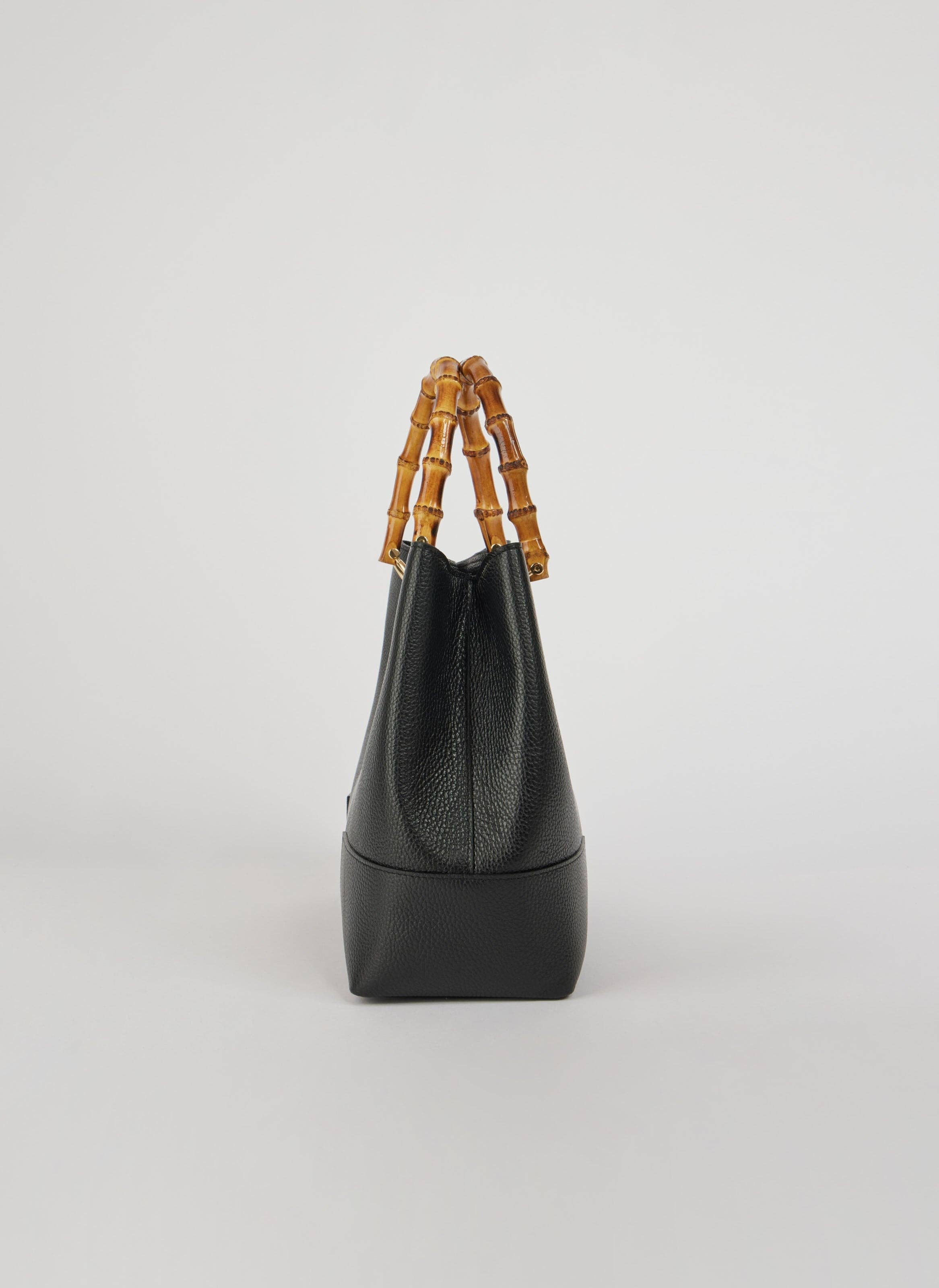 Prestige Milano - Wholesale Tote Bag - Women's - Bamboo Babe Bag in Black Dollar Leather3