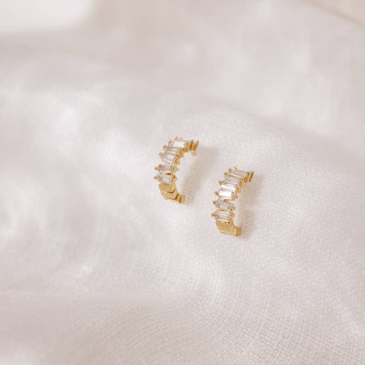 Adorn512 - Wholesale Huggie Earrings - Baguette Huggies