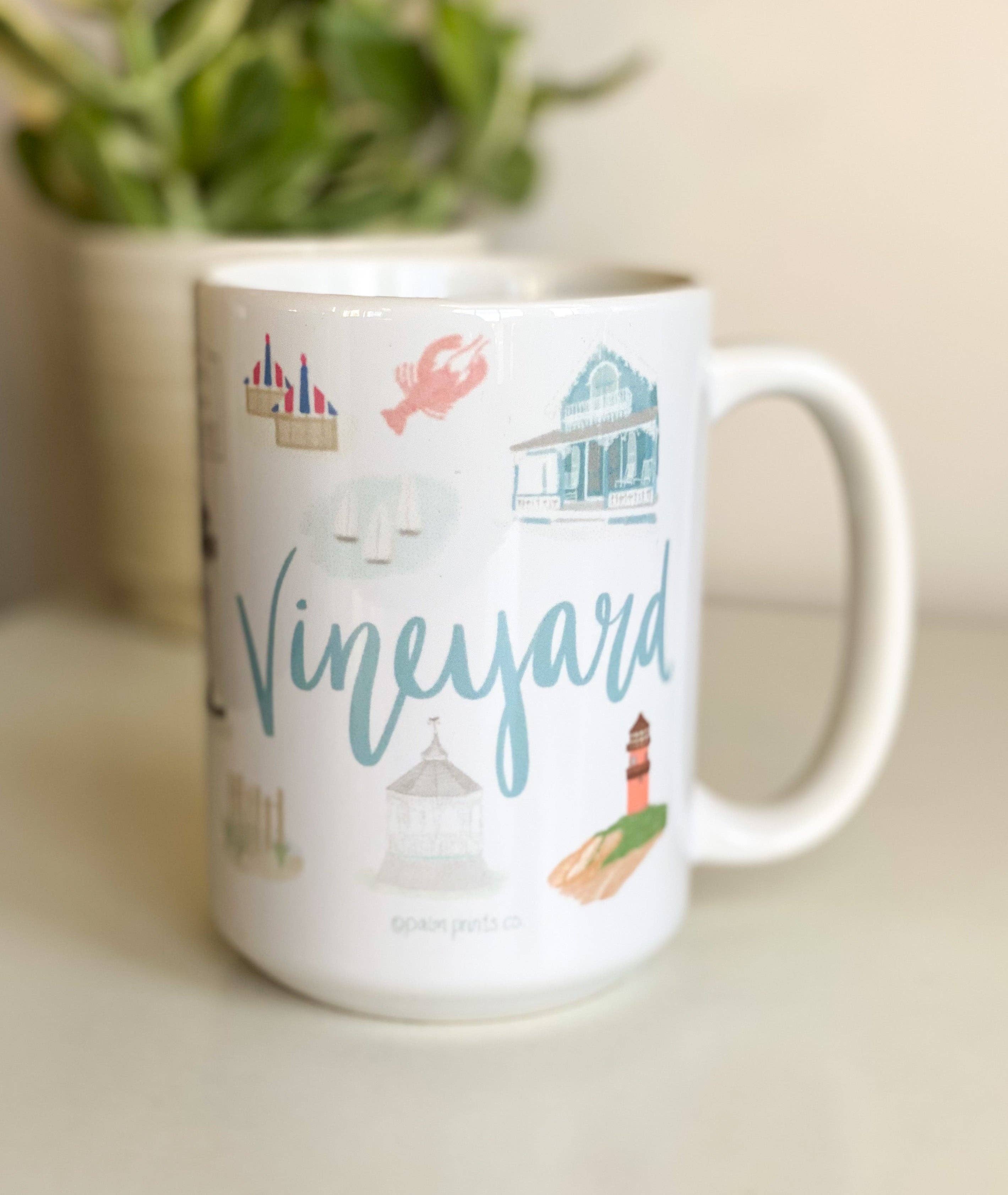Palm Prints - Wholesale Coffee Mug - Martha's Vineyard Landmark Mug2
