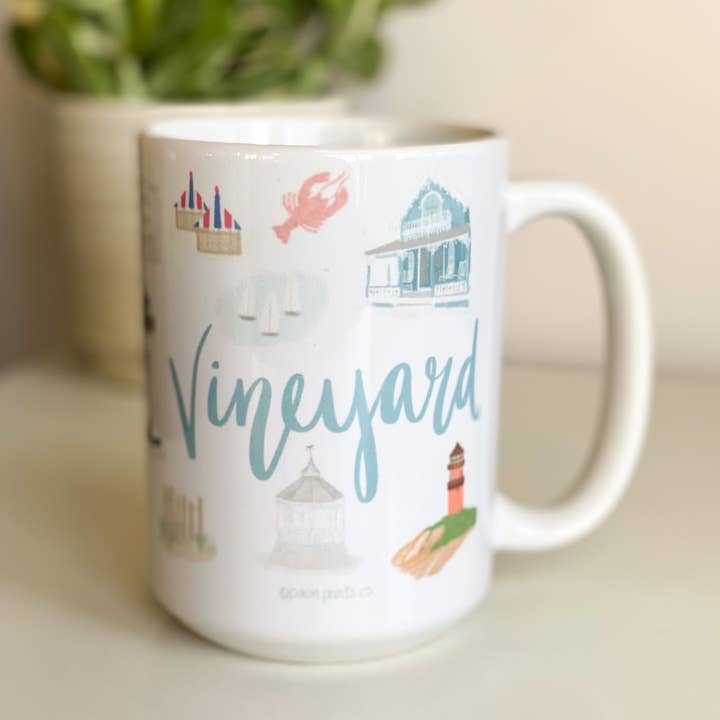 Palm Prints - Wholesale Coffee Mug - Martha's Vineyard Landmark Mug2