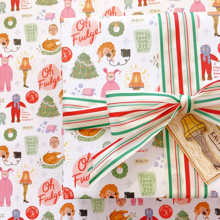 Abbie Ren Illustration - Wholesale Flat Wrap - A Christmas Story Wrapping Paper - Flat Sheets
