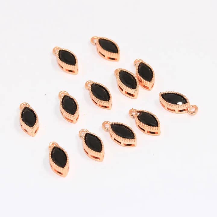 Bracelet Charm Cristal CZ Or Rose, Pendentif Goutte CZ, MLS363 pour la vente par QueenJewelryM