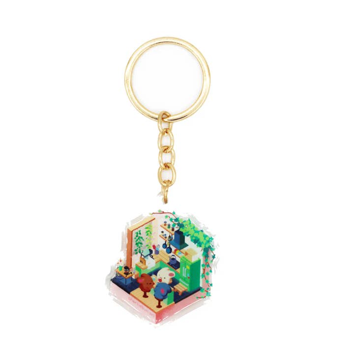 Breloque en acrylique Tea Time pour la vente par Charliebun Art