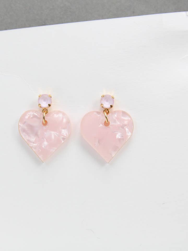 Orecchini pendenti a cuore rosa: San Valentino / Galentine's Day per la vendita all'ingrosso da parte di TrendingAbove Jewelry