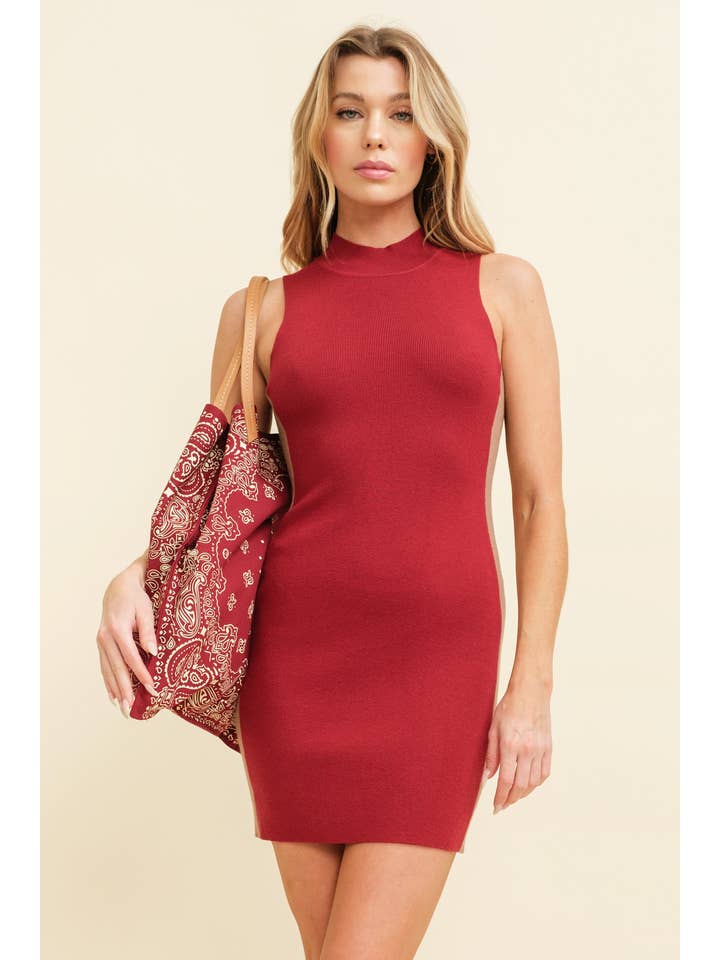 Cloud Ten - Wholesale Dress - Women's - CSW12060 - CONTRAST BODYCON MINI DRESS