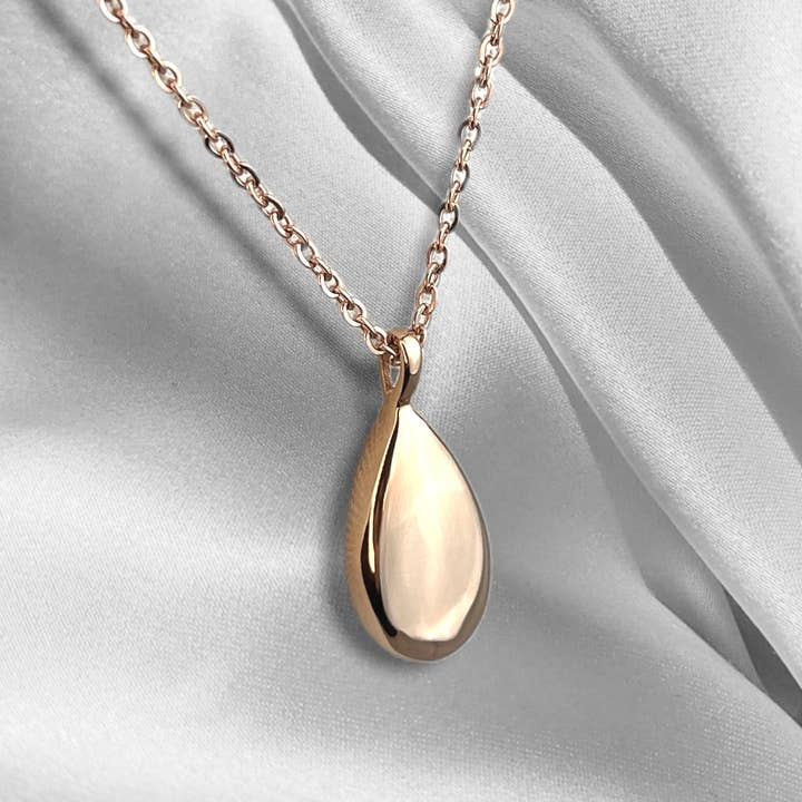 MadamLili - Wholesale Pendant/Charm Necklace - Urn ash cremation rose gold stainless steel necklace8