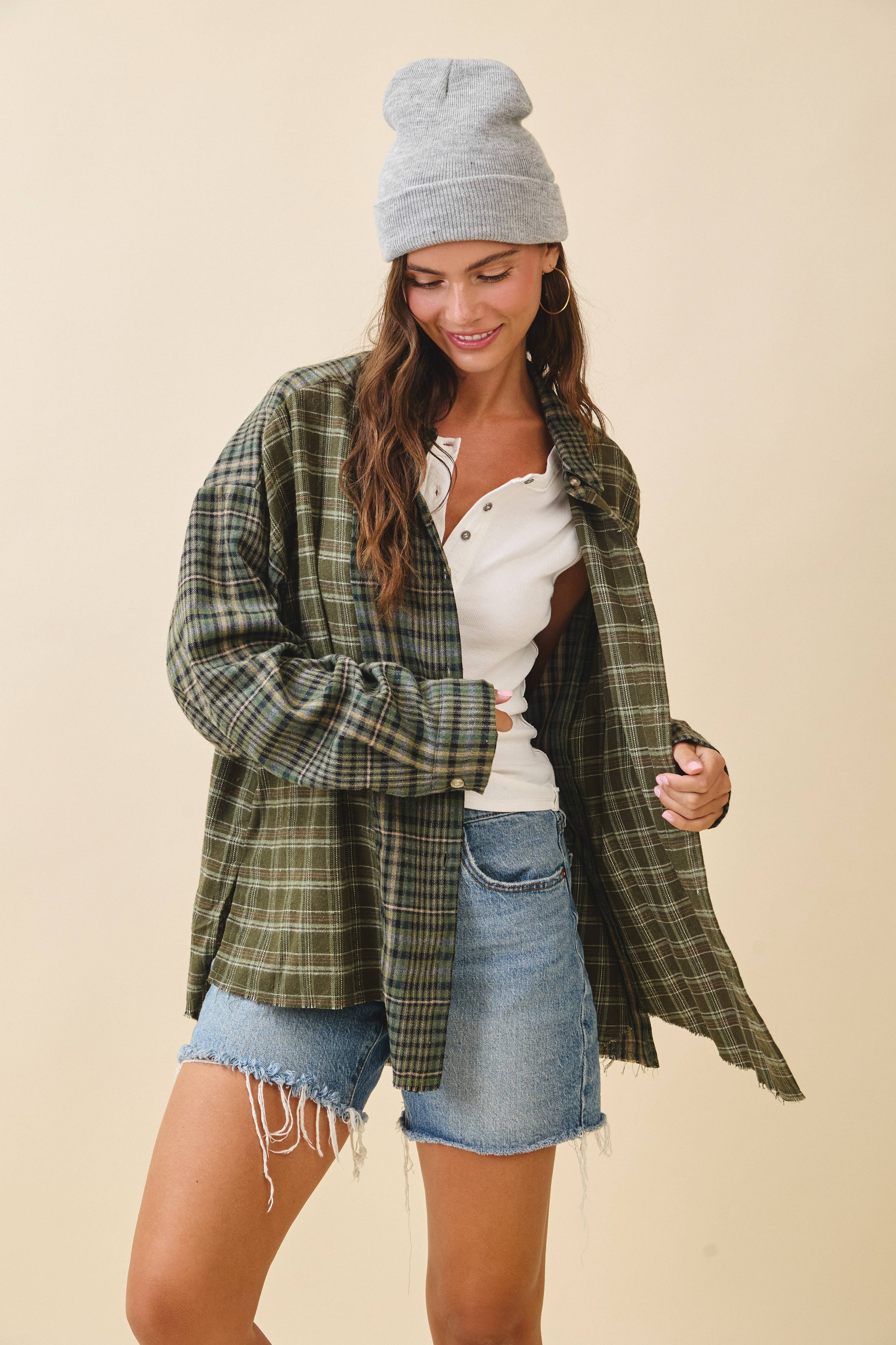 AEMI + CO - Wholesale Button Down Shirt - Women's - 8376EN Kambrie Plaid Flannel Shirt25