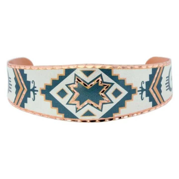 BR 721BL Blaugrüne Native Star-Armbänder für den Großhandel von COPPER ARTS INC.