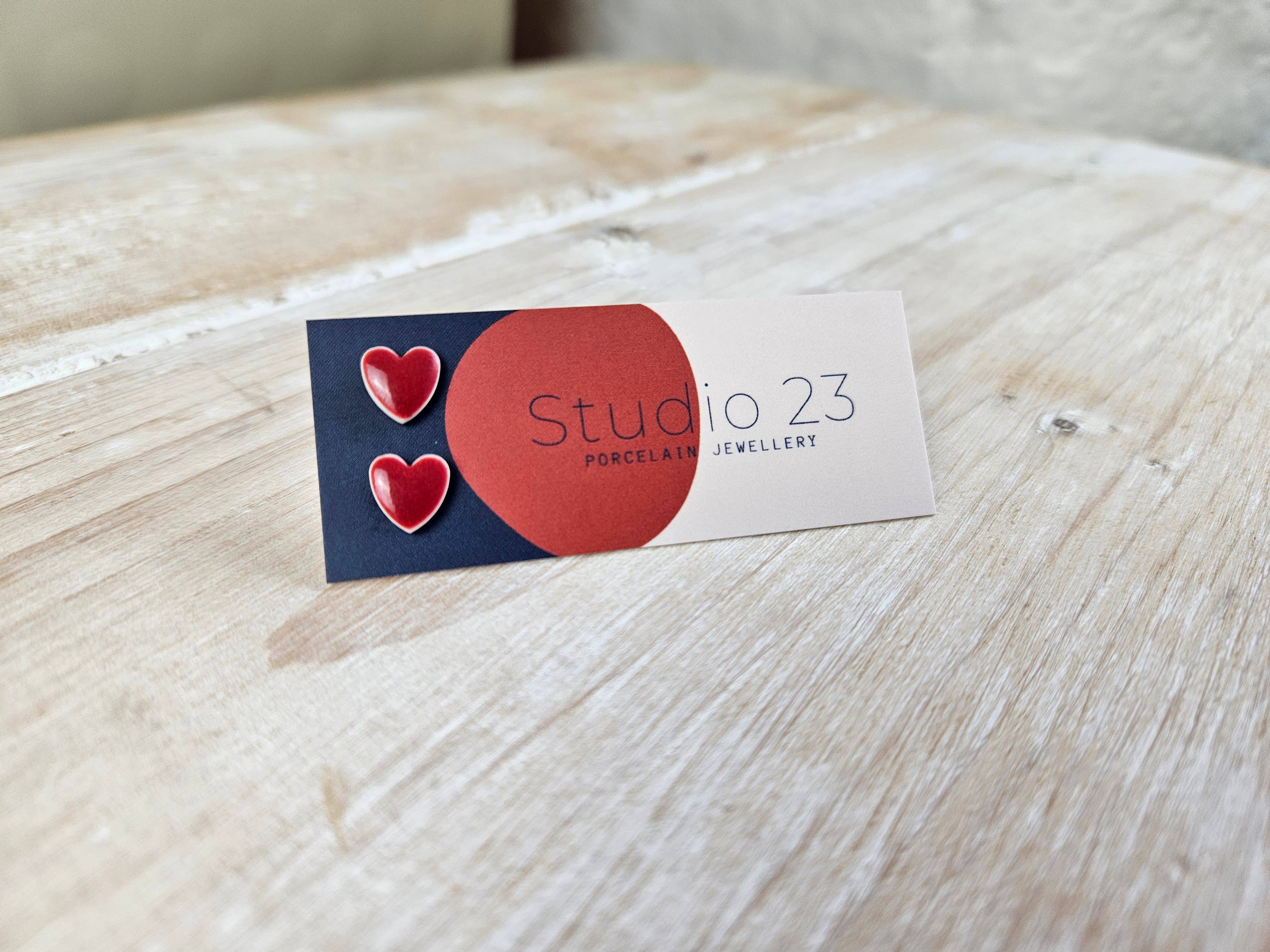 Studio 23 Ceramics – wholesale Stud/post earrings – Stud Heart Earring Pair5