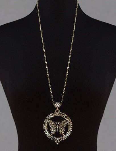 TheTizana - Wholesale Pendant/Charm Necklace - Butterfly 6 Times Magnifier Magnifying Glass Top Sliding Mag3