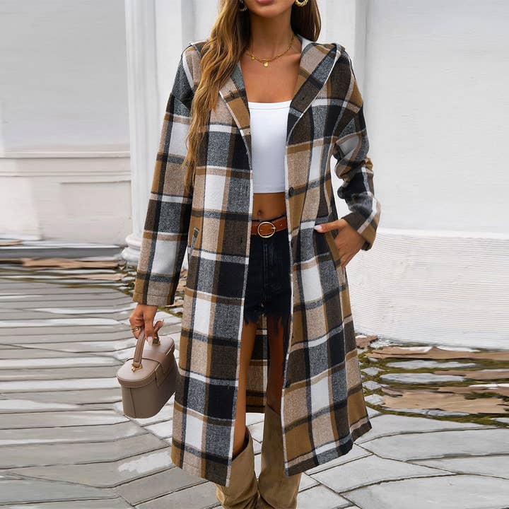Camicia con cappuccio Warm Plaid Trails per la vendita all'ingrosso da parte di Love, Kuza