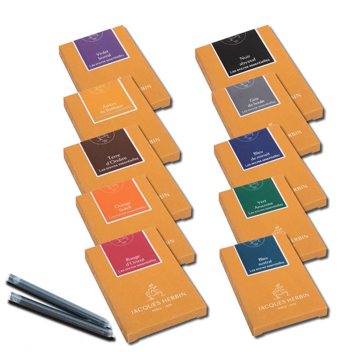Jacques Herbin Essentials Ink Cartridges - Pack of 7 for wholesale by Exaclair