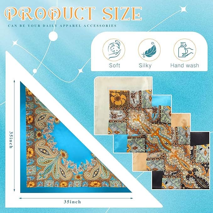 Crover - Wholesale Scarf - Women's - Square Satin Scarf – 35" x 35" Assorted Colors3