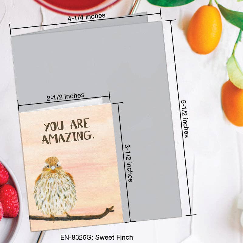 Printed Canvas – Großhandel Grußkarten für den Alltag – Süßer Fink, Grußkarte (#8325G)1