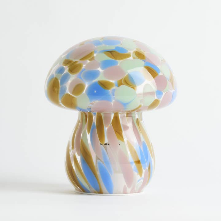 Humber - Vente Lampes d'appoint/de bureau - Lampe Champignon en Verre Sans Fil, Alimentée par Piles 5,25" x 6"