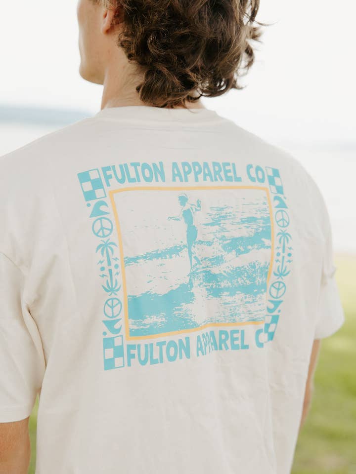 Old School Surfer Graphic T-Shirt for wholesale by Fulton Apparel Company