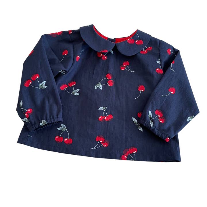 Blusa de algodón Camille para niños para venta al por mayor de Mes Rêves en Popeline