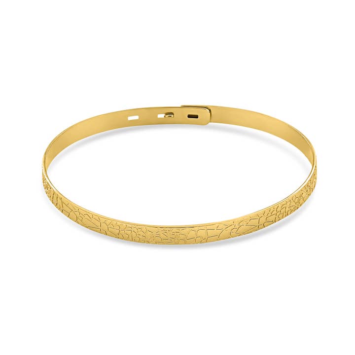 Broken yellow gold plated bangle for wholesale by Enomis