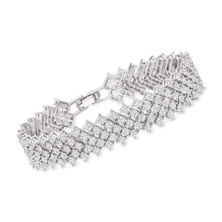 Bracelet tennis en argent sterling avec zircone cubique (2328) pour la vente par Genevive