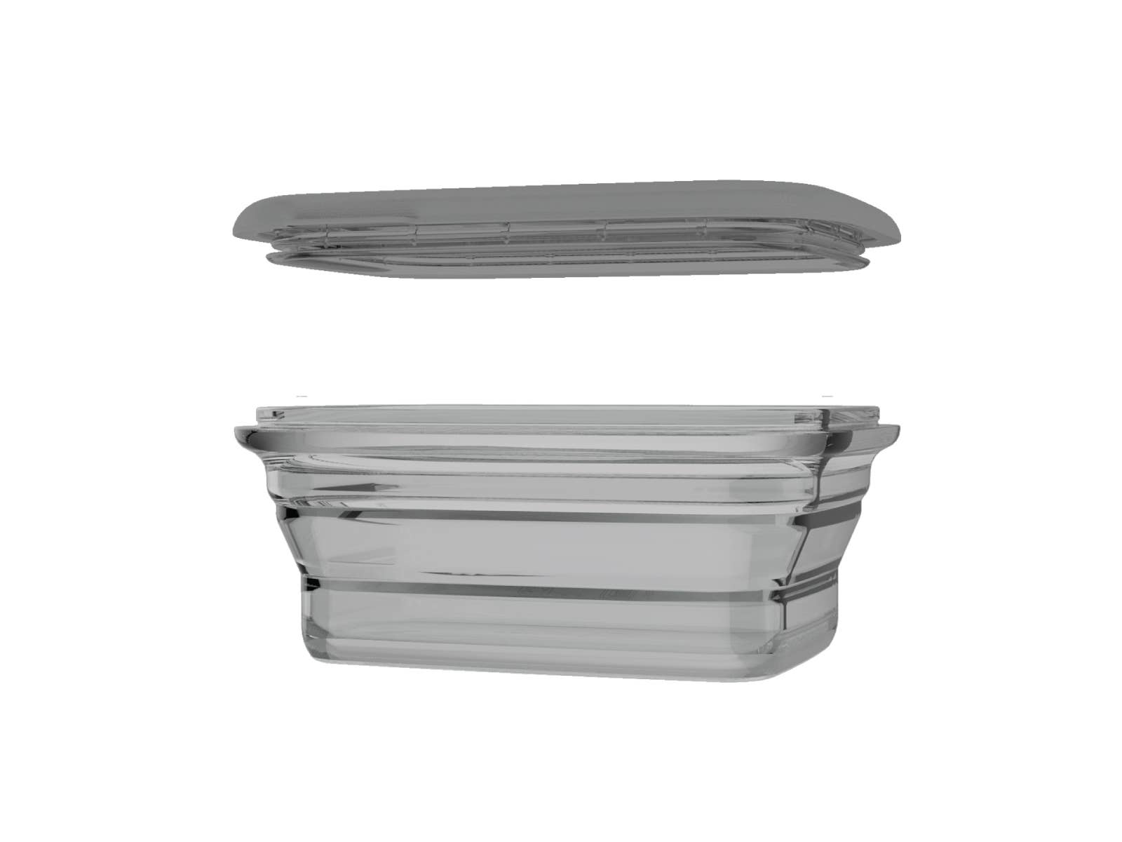 Minimal - Wholesale Food Storage Container - 460ml Minimal Silicone Container: Collapsible  - Grey1