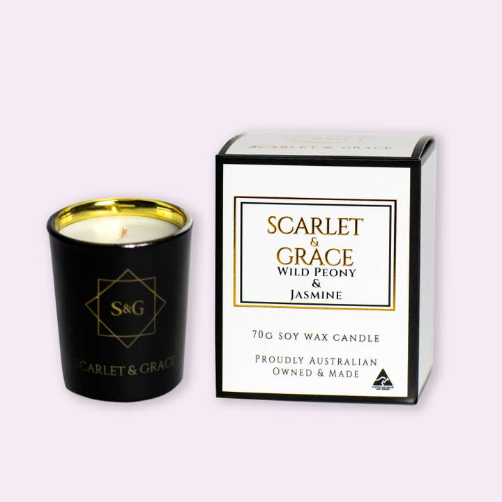 Wild Peony & Jasmine - Vela de Cera de Soja 70gm por atacado de SCARLET & GRACE