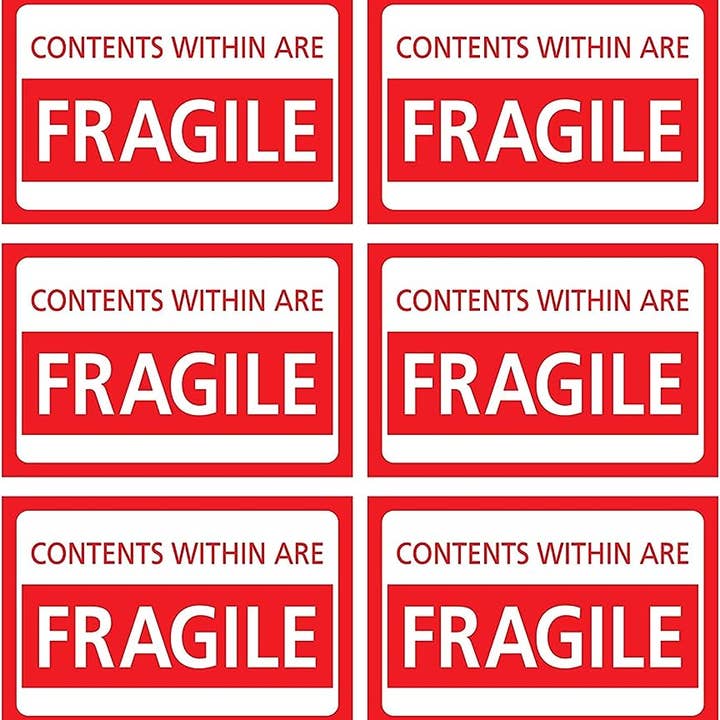 Contents Within are Fragile Stickers for wholesale by DCM Solutions