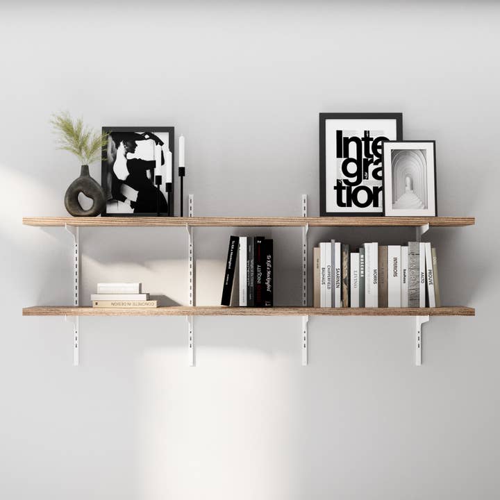 TURIN 60" Adjustable Shelves with 10" Deep and 1" Thick Solid Wood Board - 2, 3 or 4 Tier - Burnt for wholesale by Wallniture