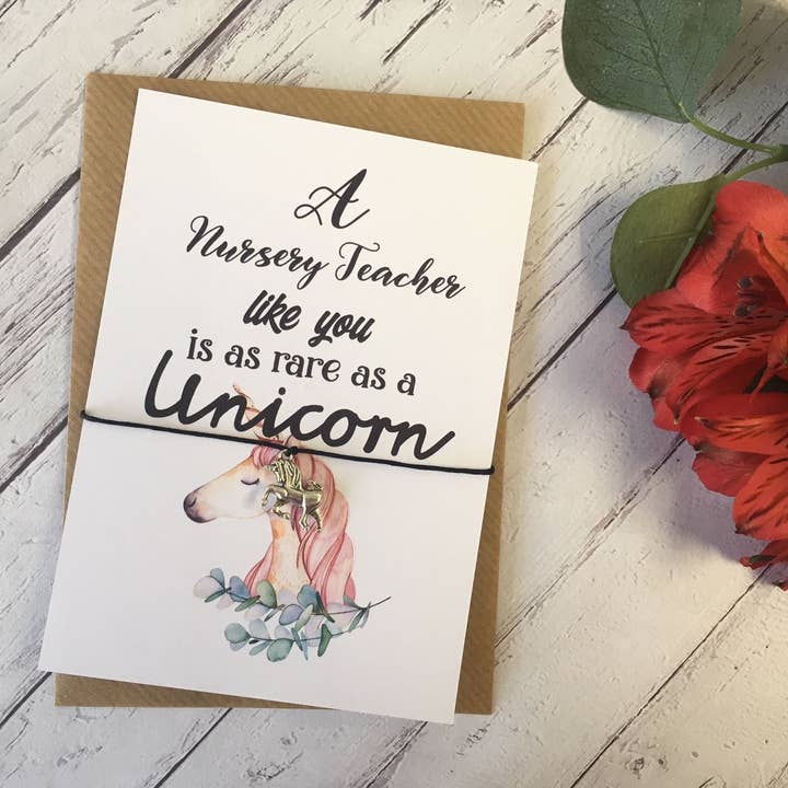 A6 postcard print - A Nursery Teacher like you is as rare as a Unicorn for wholesale by Dios Designs