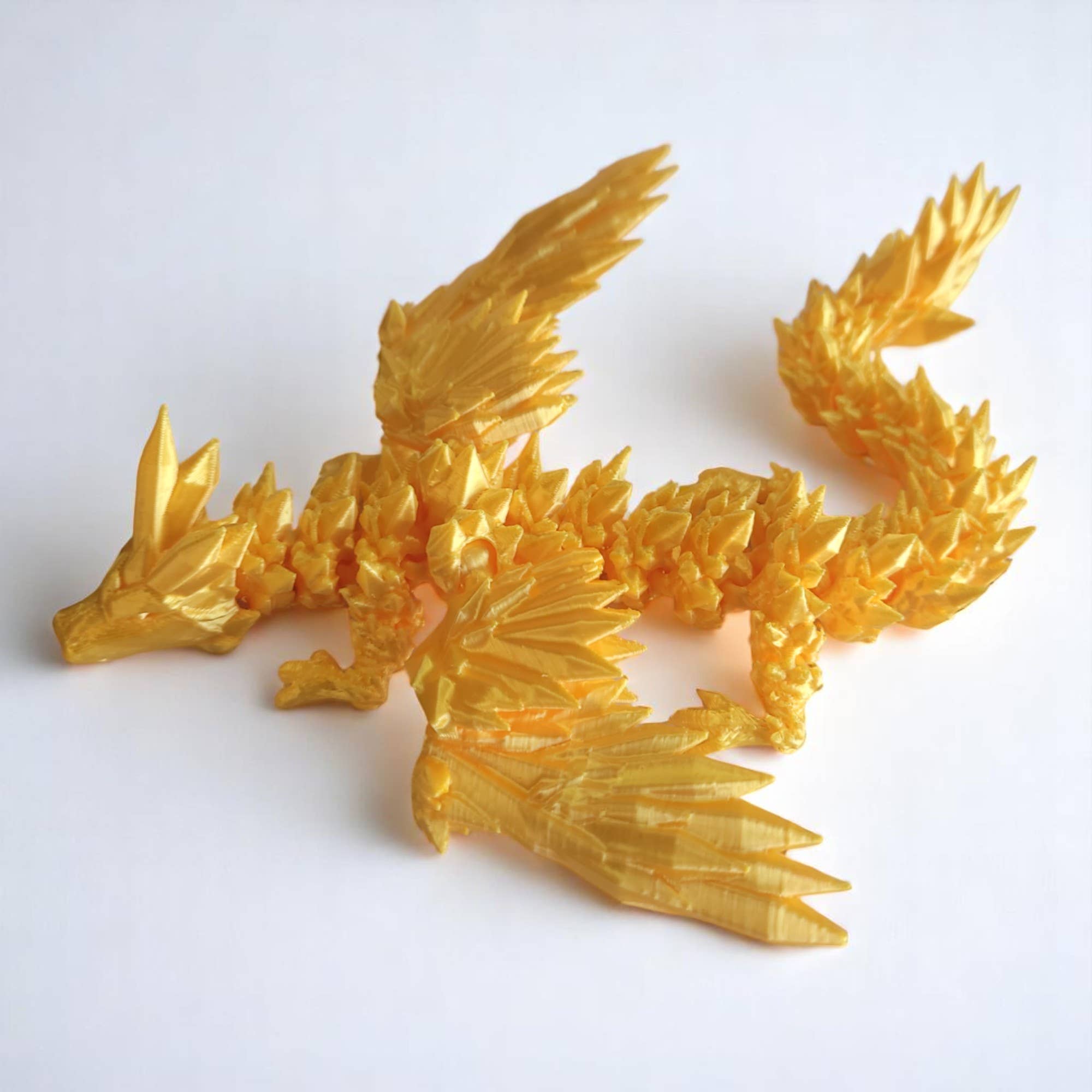 PowerTRC 3D Print - Wholesale Party Favor - 3D Printed Articulated Crystal Dragon with Wings (Large)9