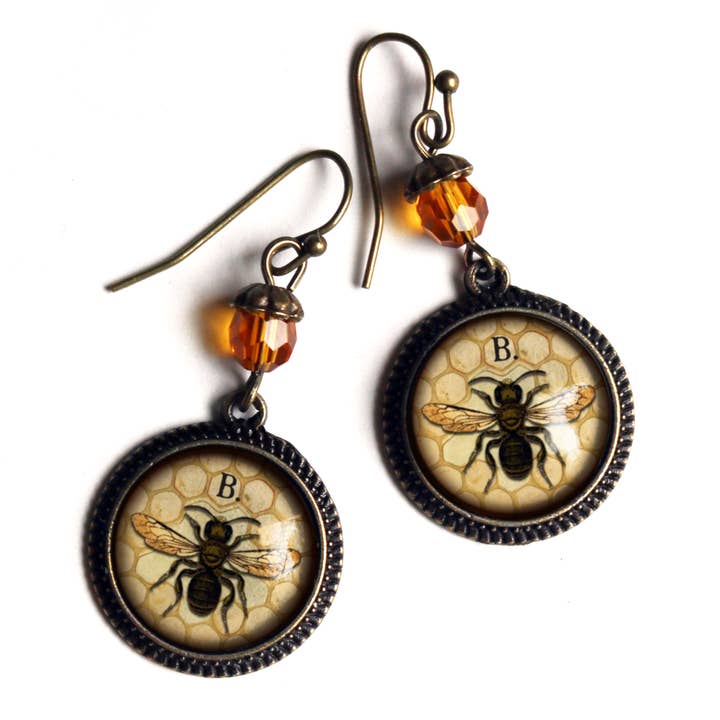 The Divine Iguana - Wholesale Dangle earrings - Honey or Worker Bee Cottage Core Earrings1