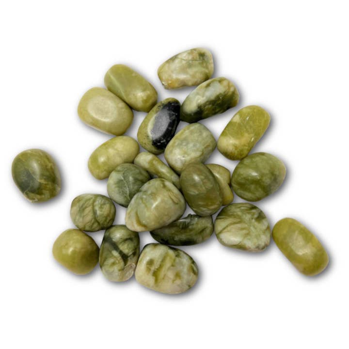 Green/Black Jade Tumblestones (Weight) for wholesale by Crystal Magick Wholesale Ltd