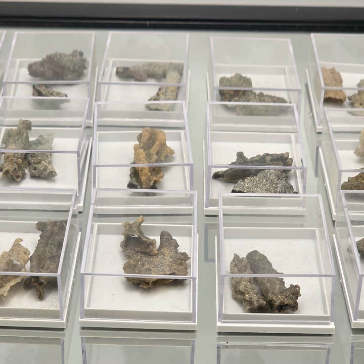 Fulgurite Crystal Specimens In Display Case- Lightning Stone (B3) for wholesale by Distinction Crystals