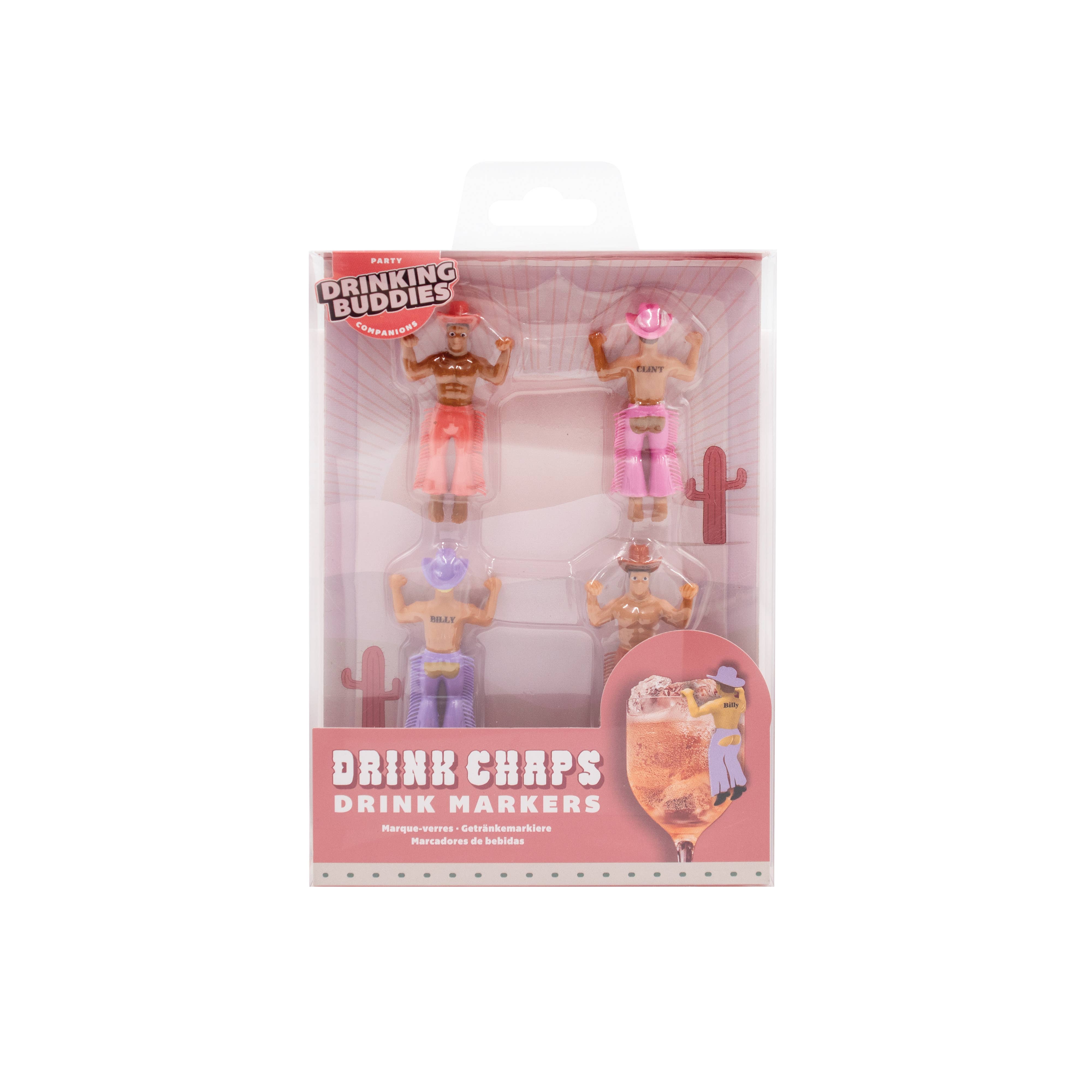 NPW – Marcadores de copos de vinho/cocktail por atacado – Marcadores para Copos Estilo Cowboy Western Drink Chaps - Pacote com 4 Unidades1