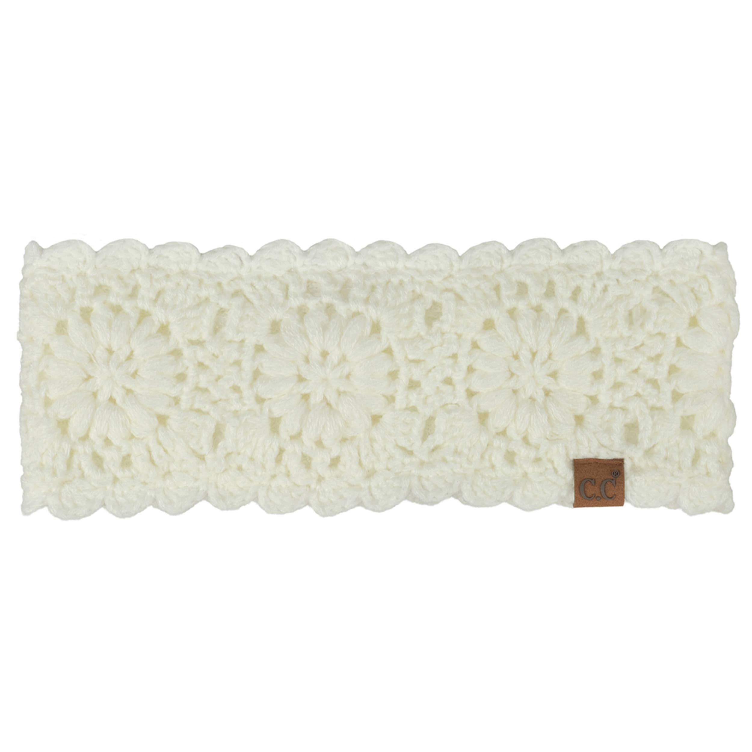 Hana - Vente Bonnet – femme - Bandeau Solide au Crochet Motif Fleur C.C1