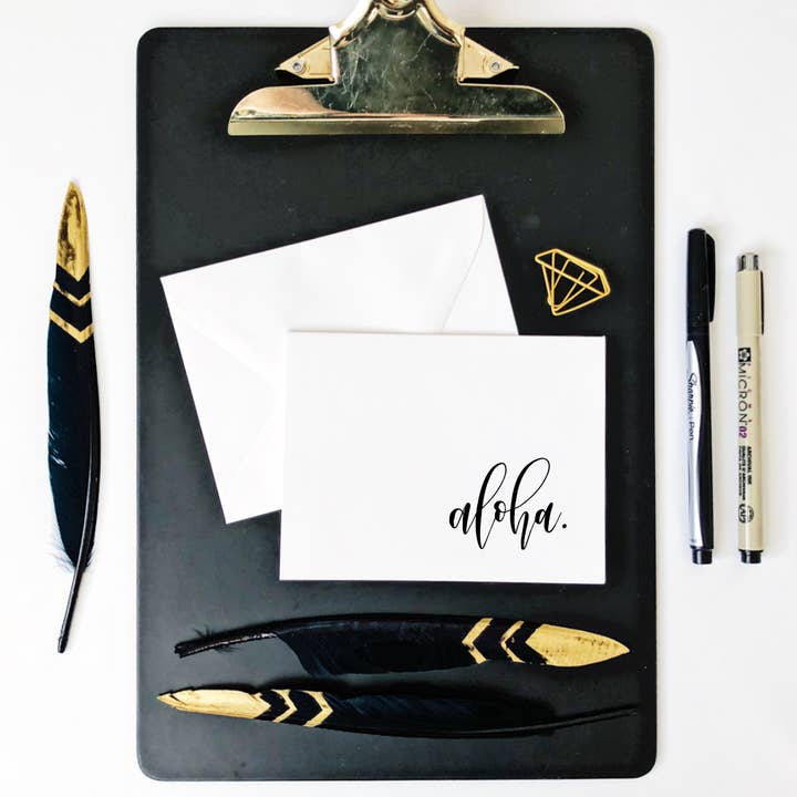 aloha. carte de voeux, carte de bonjour pour la vente par Carly Allred Studio