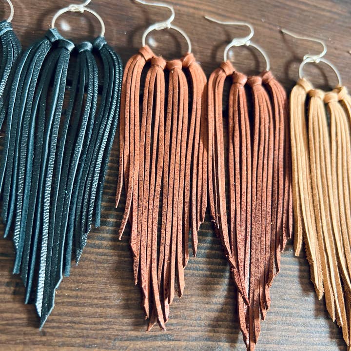 Fringed In Faith - Wholesale Tassel Earrings - Bozeman Fringe Earrings1