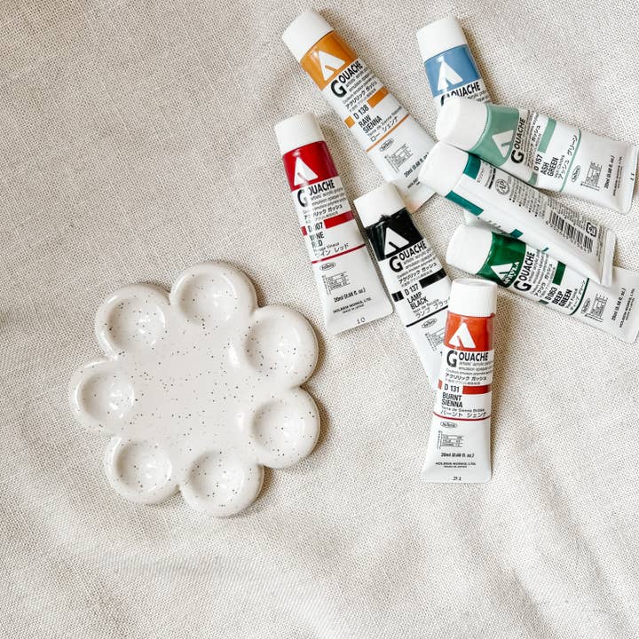 The Daisy Speckled Ceramic Paint Palette | Made To Order for wholesale by SarahBeePottery
