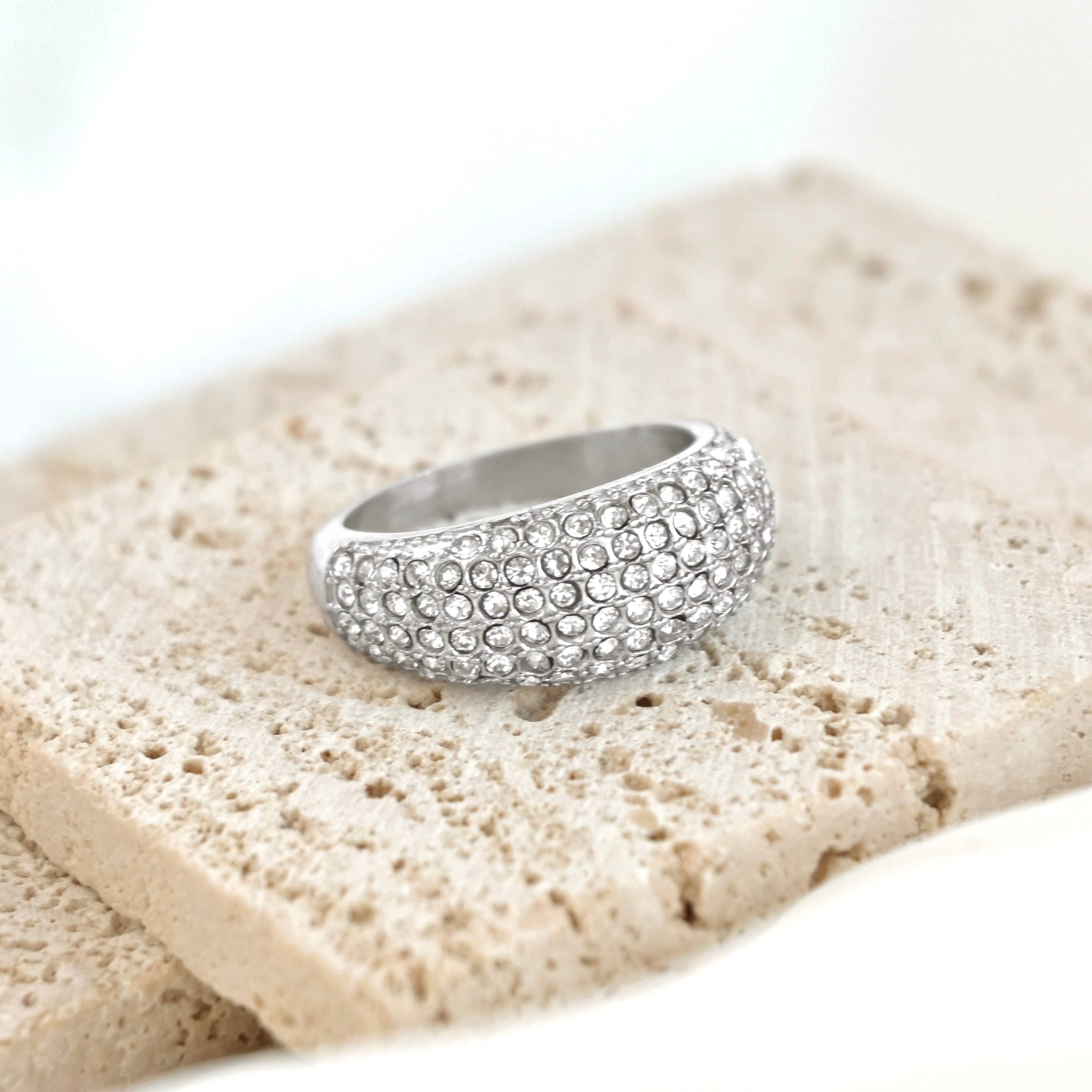 Blueyejewelry - Wholesale Multi-Stone Ring - Diamond Dome Ring - Waterproof Pave CZ Chunky Dome Ring4