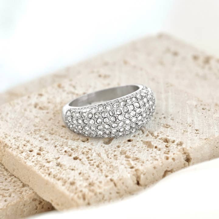 Blueyejewelry - Wholesale Multi-Stone Ring - Diamond Dome Ring - Waterproof Pave CZ Chunky Dome Ring4