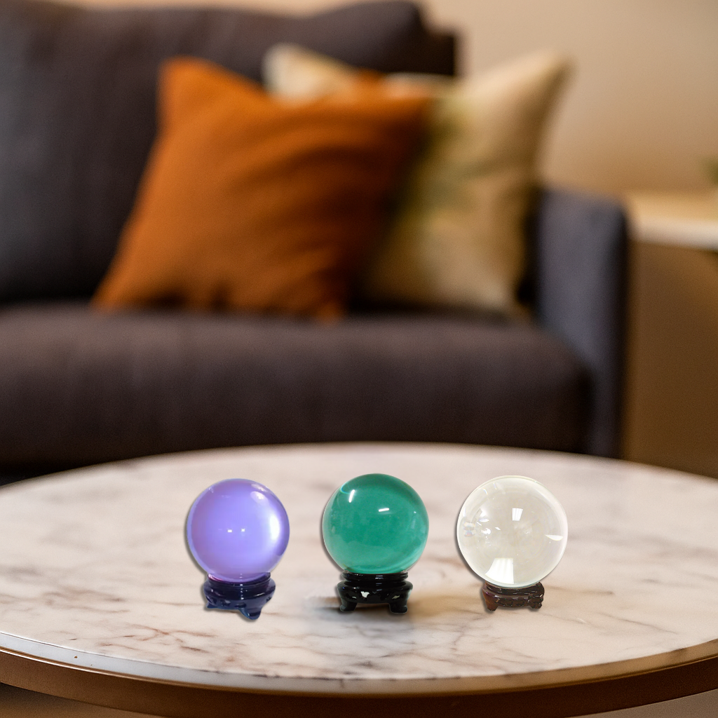 Original Source - Wholesale Spiritual Stone/Crystal - "Crystal" Ball – Elegant Glass Crystal Sphere - Green1