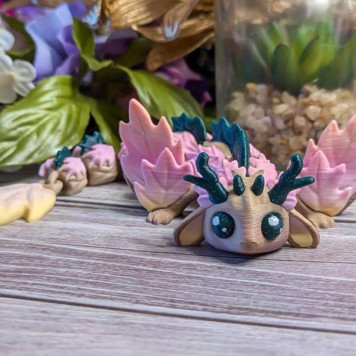 Fawn Forest Spirit Dragon 3D Figurine by Littlest Lilac for wholesale by Witchbriar Cottage