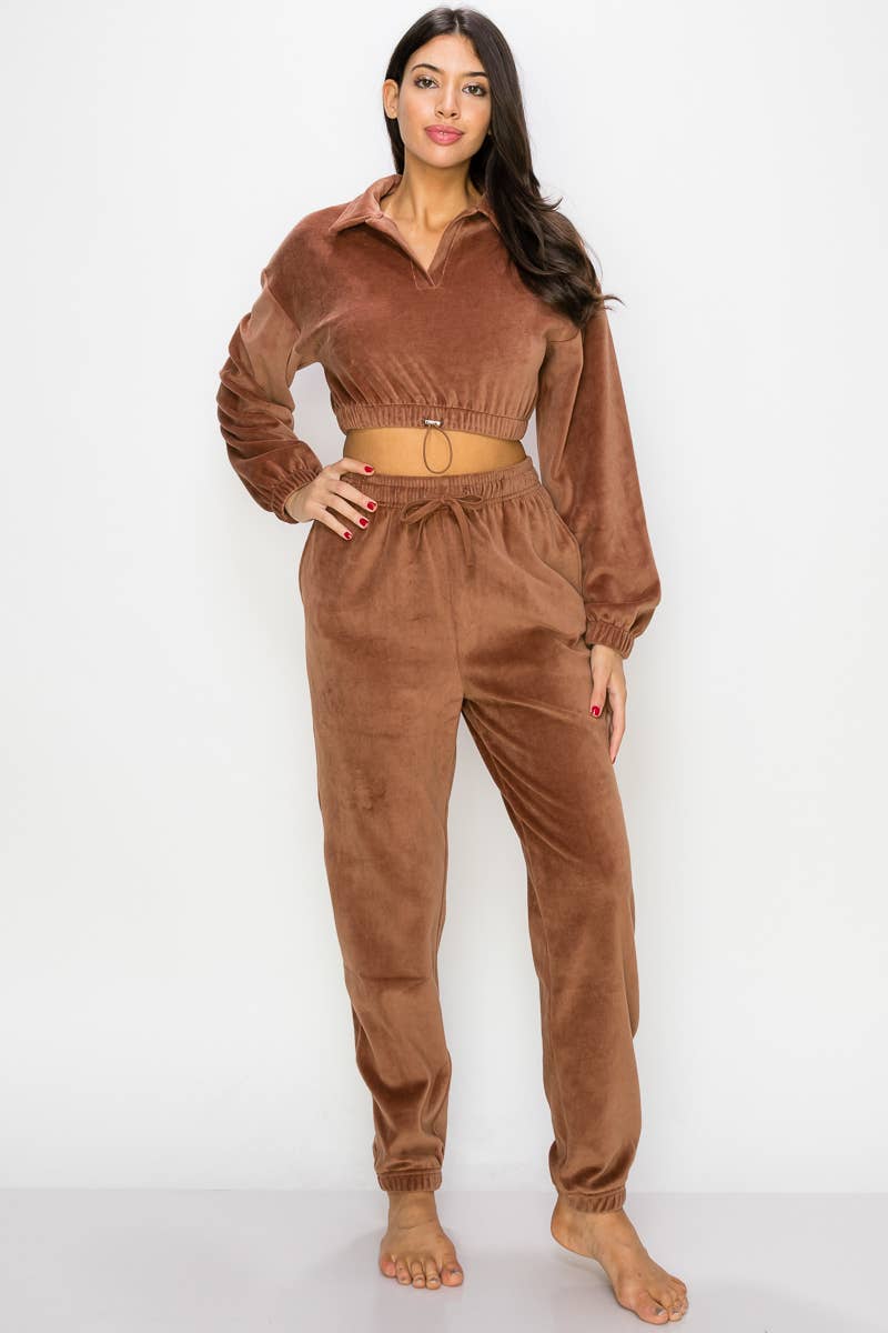 ANWND - Wholesale Lounge Set - Women's - 1390SET-VELOUR LONGSLEEVE SWEATS SET14