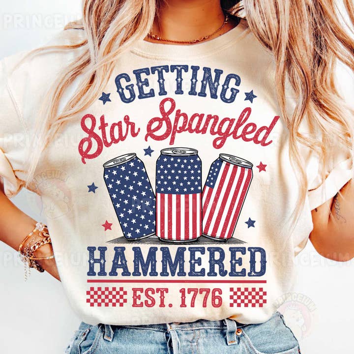 Getting Star Spangled Hammered Shirt, 4th of July Sweatshirt for wholesale by NVC Ecommerce LLC